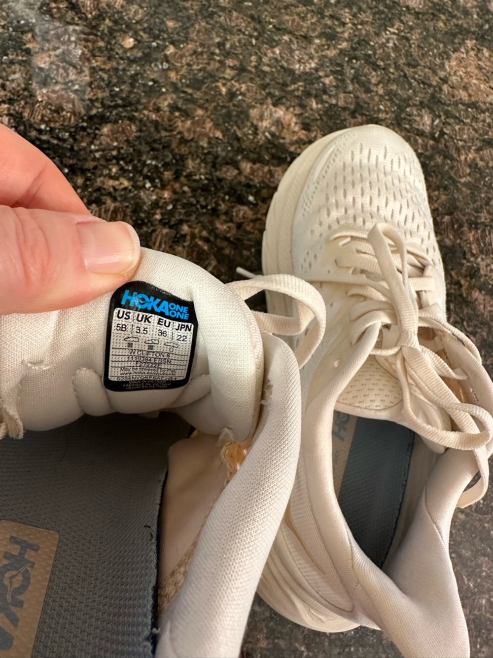 Hoka Women's Cream/White Running Sneakers Women’s 5 - Picture 6 of 10